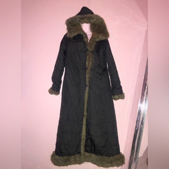 y2k faux fur trim coat penny lane ~ VERY DAMAGED - Picture 10 of 10